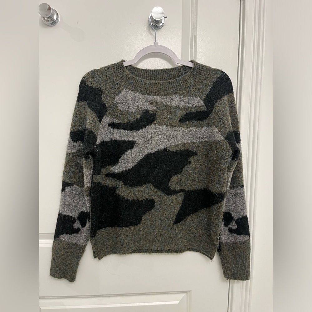 Aqua Camo Sweater- Size S
